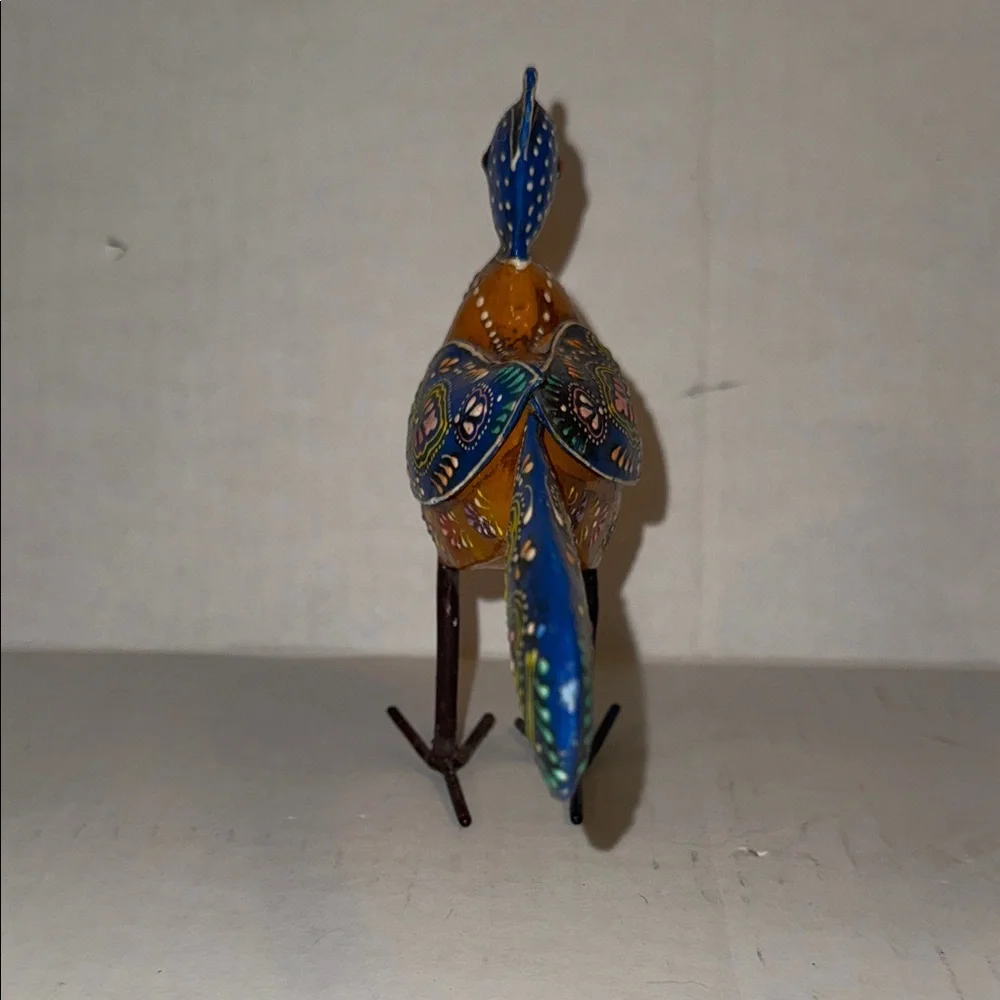 Handcrafted Multicolor Decorative Metal Bird Figurine